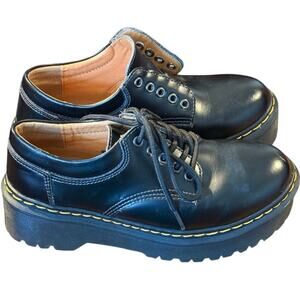 Dr. Martens 8053 Quad Platform Black Leather Oxford Shoes Women's Size 37 (US 6)